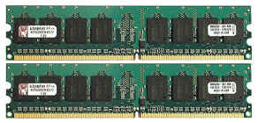 Оперативная память Kingston 2 ГБ (1 ГБ x 2 шт.) DDR2 800 МГц DIMM CL6 KVR800D2N6K2/2G 198934439825