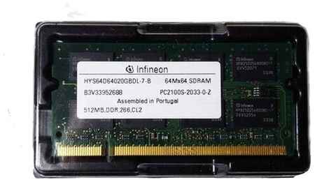 Оперативная память Infineon 512 МБ DDR 266 МГц SODIMM HYS64D64020GBDL-7-B