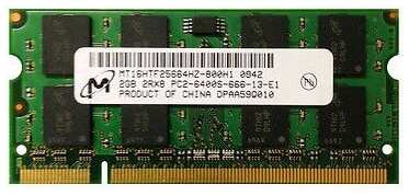 Оперативная память Micron 2 ГБ DDR2 800 МГц SODIMM CL6 MT16HTF25664HZ-800H1