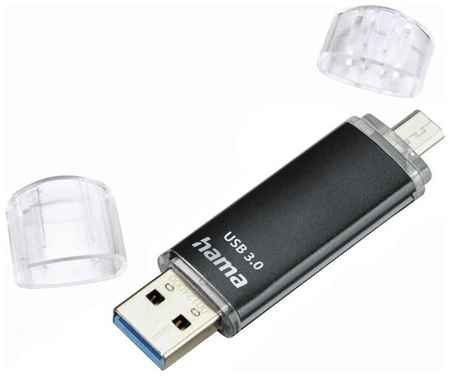 Флешка Hama ″Laeta Twin″ USB 3.0, 128GB, 40MB/s, black 198936719358
