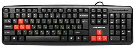 Клавиатура NAKATOMI KN-02U Black-Red USB черный/красный 198938101366