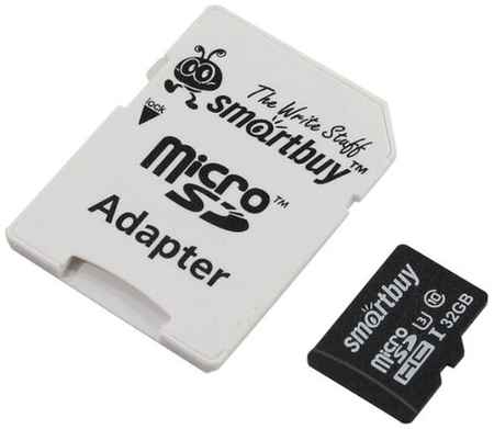 Карта памяти SmartBuy microSDHC 32 ГБ Class 10, UHS-I U3, R/W 90/70 МБ/с, адаптер на SD, черный/белый 198963515126