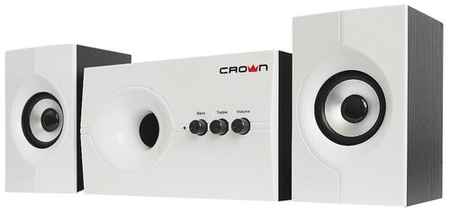 Crown Акустическая система 2.1 CMS-350 Белая лицевая панель; МДФ, 15W+10WX 2 35W,Длина кабеля питания и аудио кабеля 2м;,Управление: питание, громкость, басс, высокие частоты