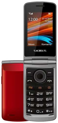 Телефон teXet TM-404, SIM+micro SIM, красный 198980570969