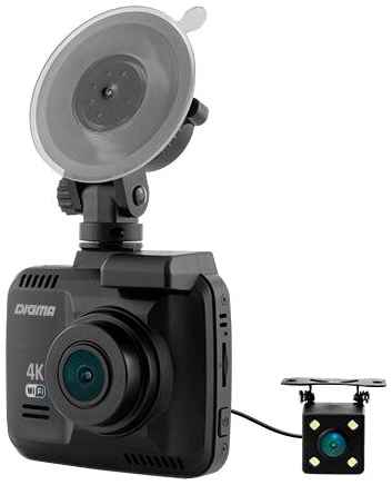 Видеорегистратор DIGMA FreeDrive 600-GW DUAL 4K, 2 камеры, черный 198999550200