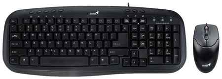 Комплект клавиатура + мышь Genius KM-200 Black USB, черный, английская/русская 198999598917