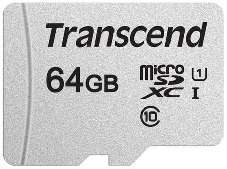 Карта памяти Transcend microSD 64 ГБ Class 10, V30, A1, UHS-I U1, R/W 100/25 МБ/с, 1 шт., серебристый 1990021646