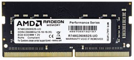 Оперативная память AMD Radeon R7 Performance 8 ГБ DDR4 2666 МГц SODIMM CL16 R748G2606S2S-UO 19902038640