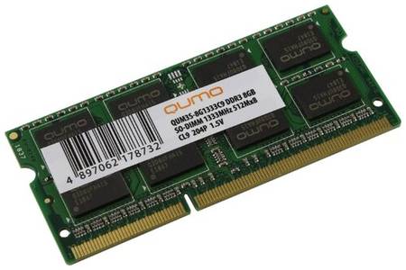 Оперативная память Qumo 8 ГБ DDR3 SODIMM CL9 QUM3S-8G1333C9R 199312194