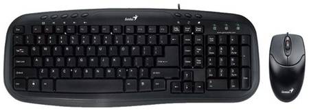 Комплект клавиатура + мышь Genius KM-200 Black USB, черный, английская/русская 199319357