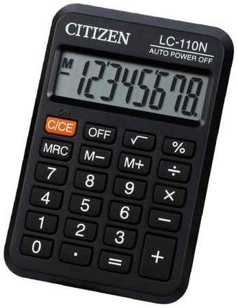 Калькулятор карманный CITIZEN LC-110N, черный 19938422444