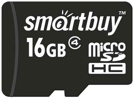 Карта памяти SmartBuy microSDHC 4 ГБ Class 4, адаптер на SD, 1 шт., черный 199386421