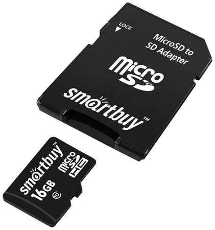 Карта памяти SmartBuy microSDHC 4 ГБ Class 10, R/W 25/14 МБ/с, черный