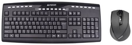 Комплект клавиатура + мышь A4Tech 9200F, черный, английская/русская 199900132