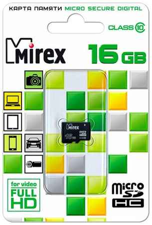 Карта памяти Mirex microSDHC 4GB Class 10 R/W 25/10 МБ/с (13612-MC10SD04) 199944293