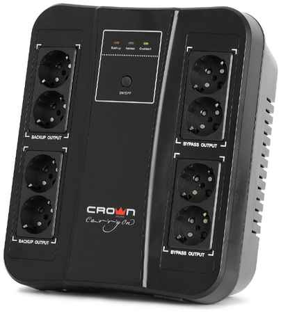 Интерактивный ИБП CROWN MICRO CMUS-295 EURO SMART черный 600 Вт
