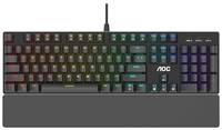 AOC Клавиатура игровая профессиональная GK500, многоцветная RGB, плетеный позолоченный USB-кабель 1,8 м