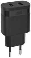 Зарядное устройство сетевое RivaCase 2 USB 3.4А черное PS4123 B00