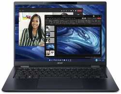 Ноутбук Acer TravelMate TMP614P-52-74QX, 14″ FHD IPS / Intel Core i7-1165G7 / 16ГБ LPDDR4X / 512ГБ SSD / Iris Xe Graphics / Win 11 Pro, черный (NX. VSZER.005)