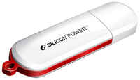 Флешка Silicon Power LuxMini 320 16 ГБ, 1 шт., белый / красный