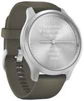 Умные часы Garmin Vivomove Style с силиконовым ремешком, серебристый / травяной