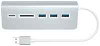 USB-концентратор Satechi Aluminum USB 3.0 Hub & Card Reader, разъемов: 3, Silver