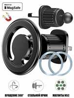 KS-is Держатель магнитный Магсейф в машину на решетку для iPhone 12 - 16 поколений