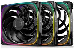 Комплект вентиляторов (3 шт.) Geometric Future Squama 2503RB-14 Reverse (1F2503R314000) / 140mm, PWM, 2100 RPM, 71.80 CFM, 34.0 dBA, 5V ARGB