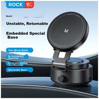 ROCK Electric Suction Cup Magnetic Phone Holder Car Mount Dashboard Vacuum Suction Rotating Folding Telescopic Universal Multi-function Bedside Desktop Live Shooting Support Bracket