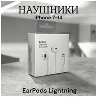 Apple Наушники проводные для iPhone 7-14 Lightning БЕЗ БЛЮТУЗ
