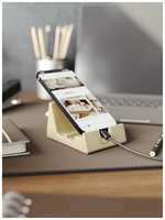 MUSKO Подставка для телефона Colin 10х8х6 см, настольная, держатель для смартфона и планшета, бетон, кремовый глянцевый