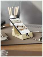 MUSKO Подставка для телефона Colin 10х8х6 см, настольная, держатель для смартфона и планшета, бетон, кремовый матовый