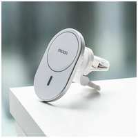 Магнитный держатель для телефона, прищепка, беспроводная зарядка, Deppa 55204-OZ / Без заводской упаковки