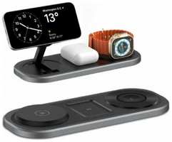 MOBPSYC Беспроводная зарядная станция 3в1, зарядка MagSafe для телефона, часов, наушников, портативная зарядка