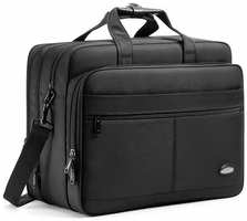 Сумка-портфель MyPads M387274 из непромокаемой ткани Оксфорд для ноутбука 18/19 дюймов большая вместительная с 3-мя отделениями на молниях и широки