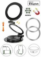 KS-is Держатель магнитный Магсейф складной в машину на липучке для iPhone 12-17 серий