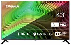 Телевизор LED Digma 43″ DM-LED43SBB36 Салют ТВ Frameless Metal черный / черный FULL HD 60Hz DVB-T DVB-T2 DVB-C DVB-S DVB