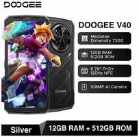 Смартфон Doogee V40, 12/512ГБ, Doogee, V40, Глобальная версия, Смартфон, Серебряный, 12ГБ, 512ГБ, новый