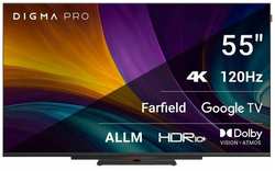 DIGMA Телевизор Digma Pro 55C, 55″, 3840x2160, DVB-T2/C/S2, HDMI 3, USB 2, Smart TV