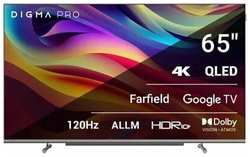 65″ Телевизор DIGMA PRO QLED 65L, QLED, 4K Ultra HD, черный, смарт ТВ, Google TV