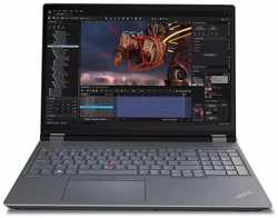 LENOVO Ноутбук Lenovo ThinkPad P16 G2 Core i7 13700HX 16Gb SSD1Tb NVIDIA RTX A1000 6Gb 16″ IPS WUXGA (1920x1200) Windows 11 Professional 64 black WiFi BT Cam (21FBA06GCD) 21FBA06GCD