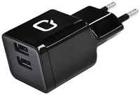 Сетевое зарядное устройство Qumo Energy 2 USB 2.1A с кабелем Type-C чёрное (Charger 0002)