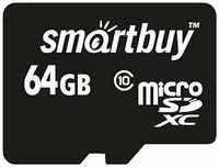 Карта памяти SmartBuy microSDXC 64 ГБ Class 10, V30, UHS-I, R / W 20 / 17 МБ / с, 1 шт., черная