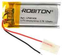 Аккумулятор литий-ионный полимер ROBITON LP401430, Li-Pol, 3.7 В, 120 мАч, призма со схемой защиты