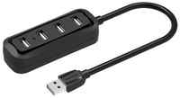 USB-концентратор Vention VAS-J 43-B 015, разъемов: 4, 15 см, черный