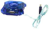 USB-концентратор CBR CH127, разъемов: 4, синий