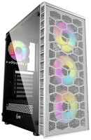 Корпус Powercase Mistral Z4С White, Tempered Glass, Mesh, 4x120mm 5-color LED fan, белый, ATX (CMIZ4CW-L4)