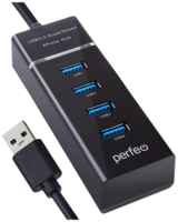 USB-HUB Perfeo 4 Port, 2.0 (PF-H031 Black) чёрный
