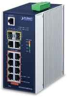 Planet IP30 Industrial L2 / L4 8-Port 10 / 100 / 1000T 802.3at PoE + 2-Port 10 / 100 / 100T + 2-Port 100 / 1000X SFP Managed Switch (-40~75 degrees C), dual redundant po