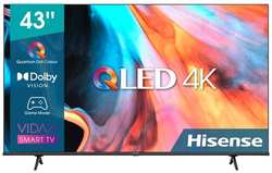 Телевизор ЖК 43' Hisense /  43″, QLED, Ultra HD, Smart TV (ОС VIDAA U6), Wi-Fi, PCI 2100, DVB-T2 / T / C / S2 / S, 2х7W, CI+(1.4), 3хHDMI, 2хUSB, Works with Al